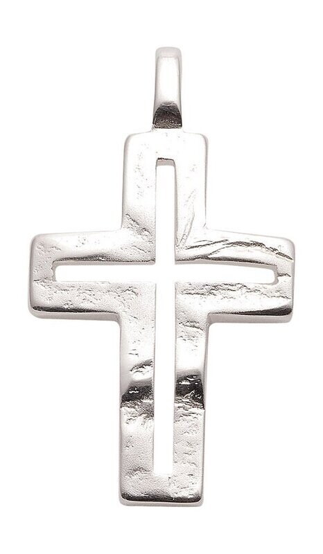 Kreuz Anhänger 925 Silber gehämmertes Design ca .3 cm Kreuz Anhänger 925 Silber gehämmertes Design ca .3 cm