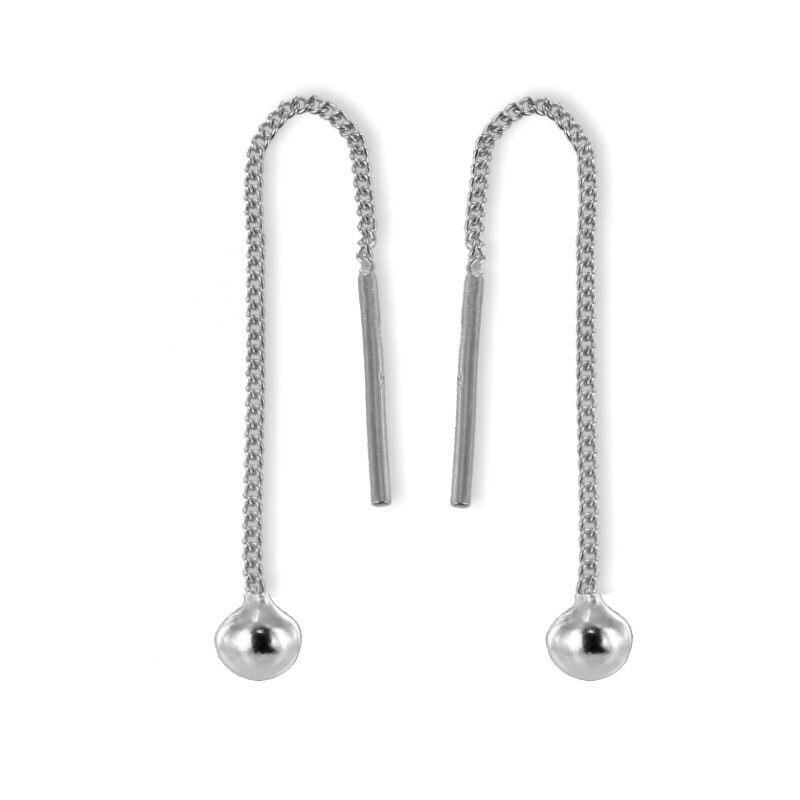 Silber Ohr Durchzieher mit Kugel hängender Ohrschmuck Silber Ohr Durchzieher mit Kugel hängender Ohrschmuck