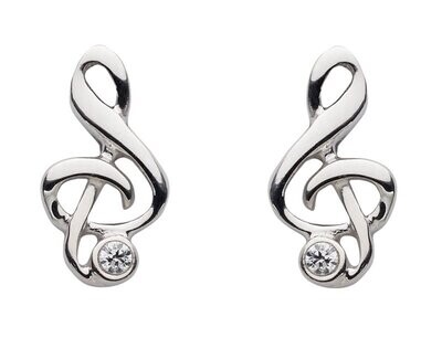 Notenschlüssel Silber Ohrstecker miut Zirkonia Notenschlüssel Silber Ohrstecker miut Zirkonia