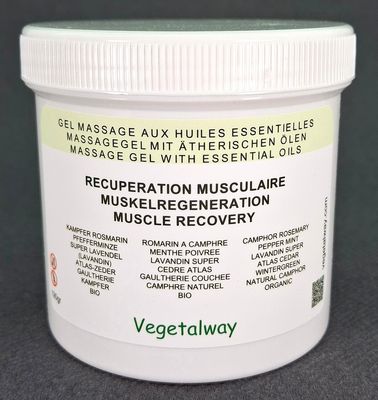 Gel de massage aux huiles essentielles - RECUPERATION MUSCULAIRE - 190/400g
