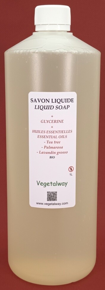 Savon liquide à la glycérine végétale et aux huiles essentielles - 1L