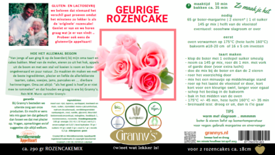 Granny's Rozencake gluten- & lactosevrij

-voor 2 cakes inclusief bakvorm-
