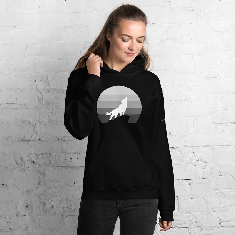 Harvest Moon Sunset  Hoodie - White Wolf - Unisex