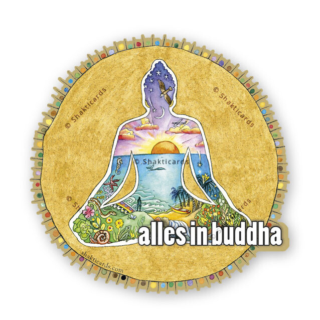 Alles in Buddha / Aufkleber 7cm