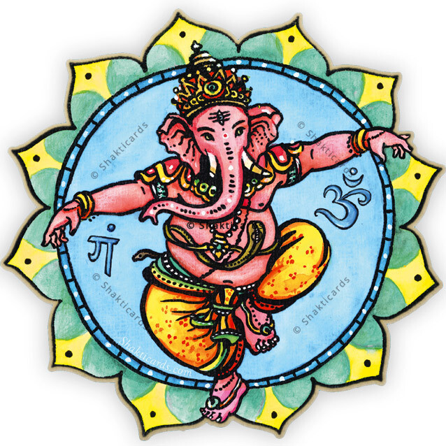 Tanzender Ganesha / Aufkleber 10cm