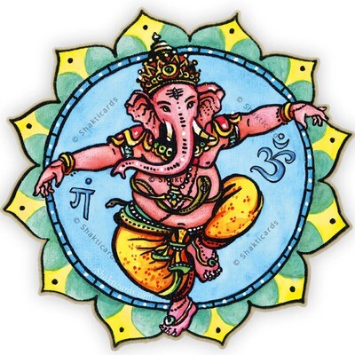 Dancing Ganesha / sticker 10cm
