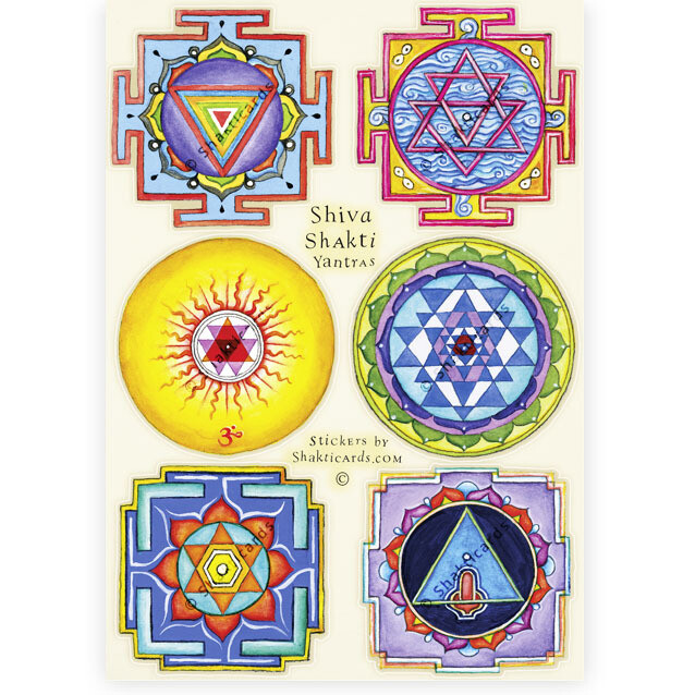 Shiva Shakti Yantras / Aufkleber Bogen