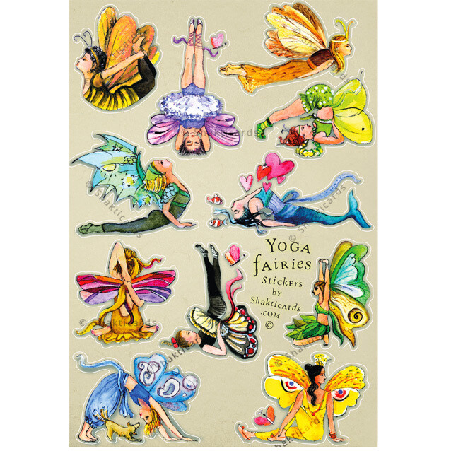 Yoga Fairies / vegan sticker sheet