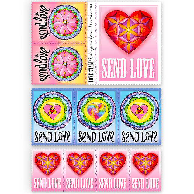 Love Stamps / Aufkleber Bogen vegan