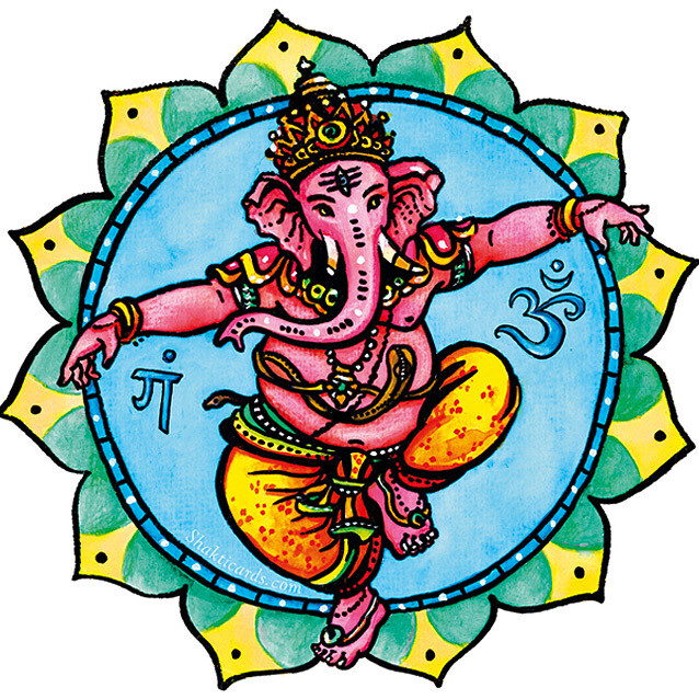 Dancing Ganesha / 14cm Fensteraufkleber