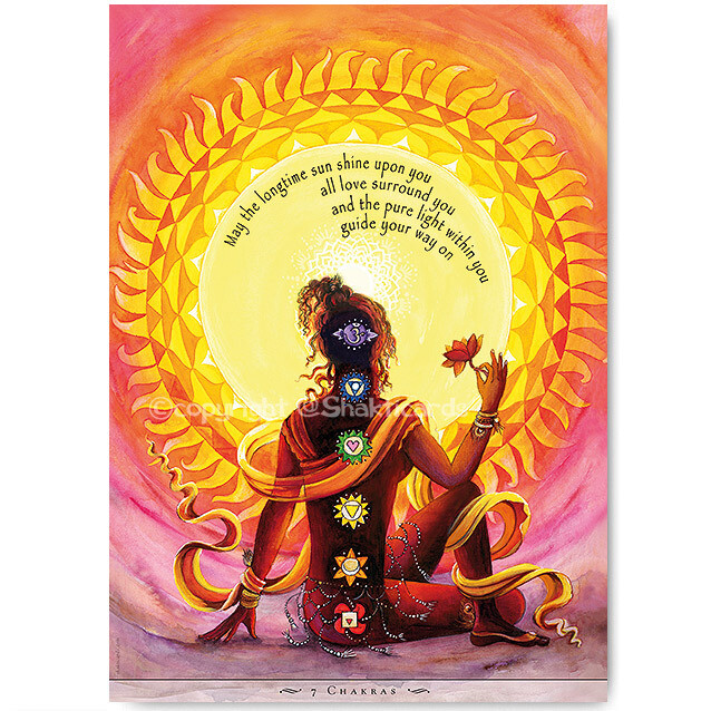 May the sun shine longtime, Chakra Poster A3​
