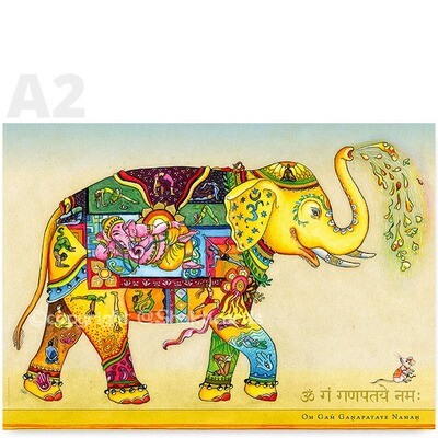 Elefant/Yogifant large yoga poster A2