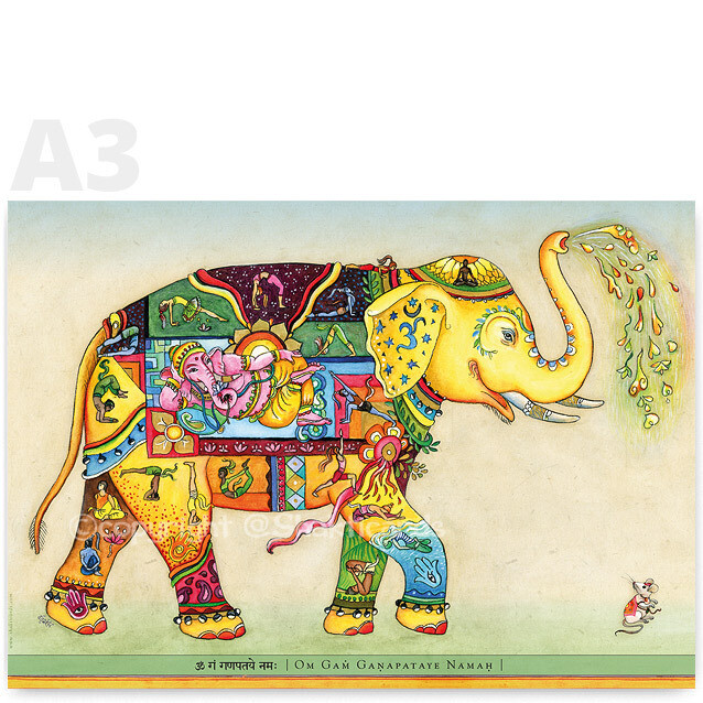 Elefant / Yogifant, Yogaposter A3​
