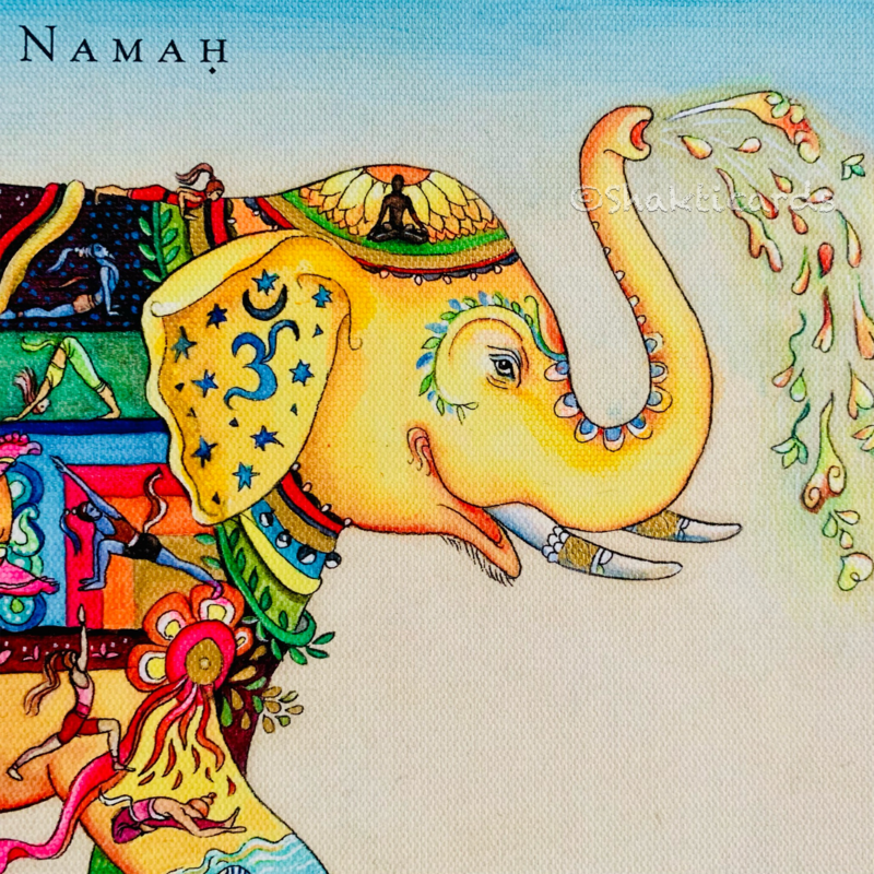 Yoga Elefant, Ganesha  / 30 x 21cm