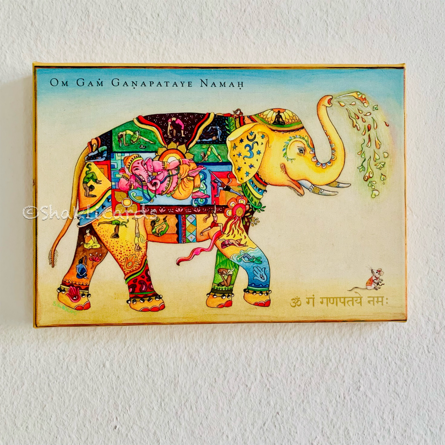 Yoga Elefant, Ganesha  / 30 x 21cm