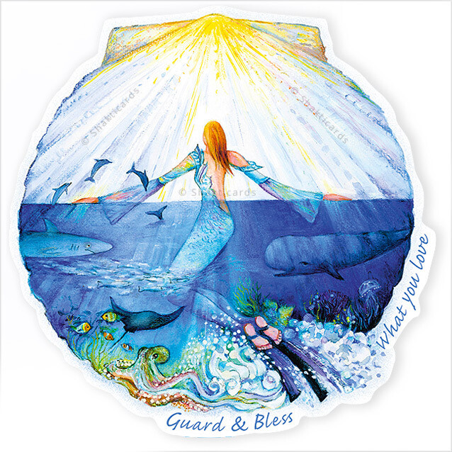 Guard &amp; Bless / sticker 10 cm
