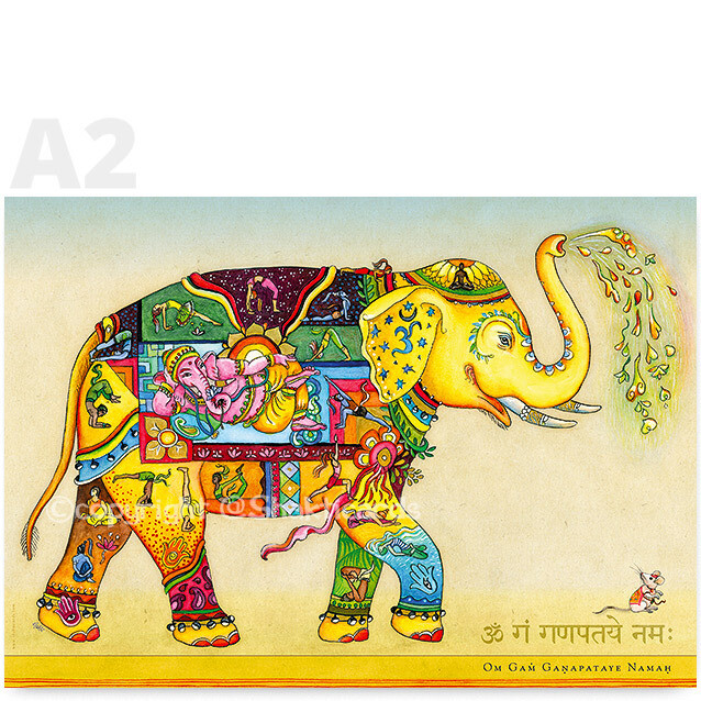Elefant/Yogifant large yoga poster A2 Elefant/Yogifant large yoga poster A2