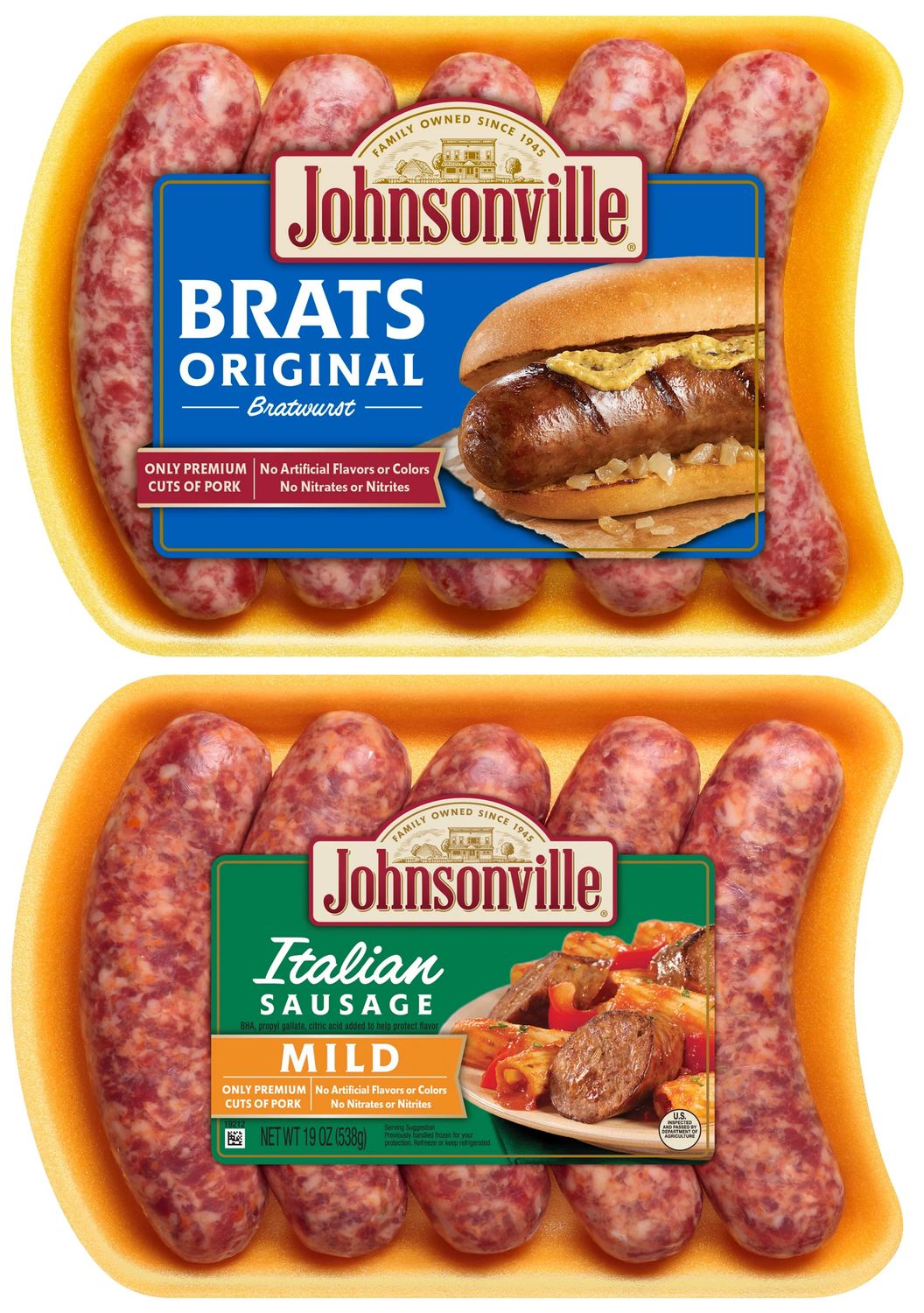 Johnsonville Bratwurst or Italian Links 19oz pkg