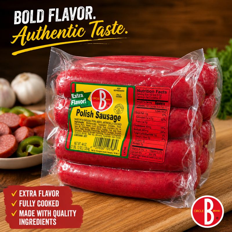 Circle B Polish Sausage, 44oz