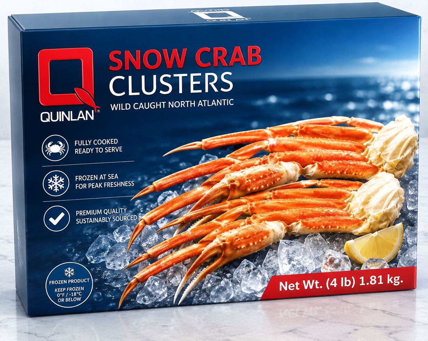 North Atlantic Snow Crab Legs, 4lb box