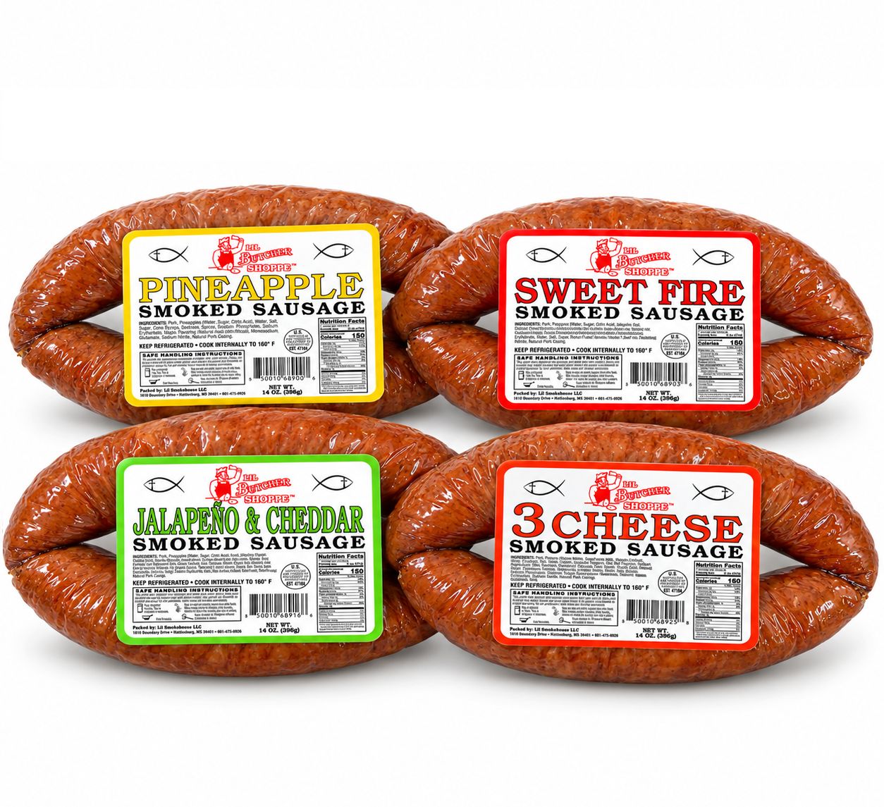 Lil Butcher Shoppe Smoked Sausage, 14oz pkg