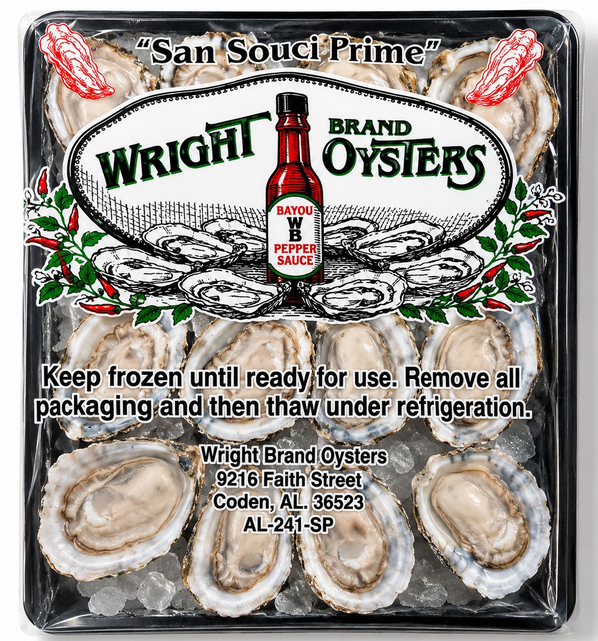 Wright Brand Oysters, dozen tray