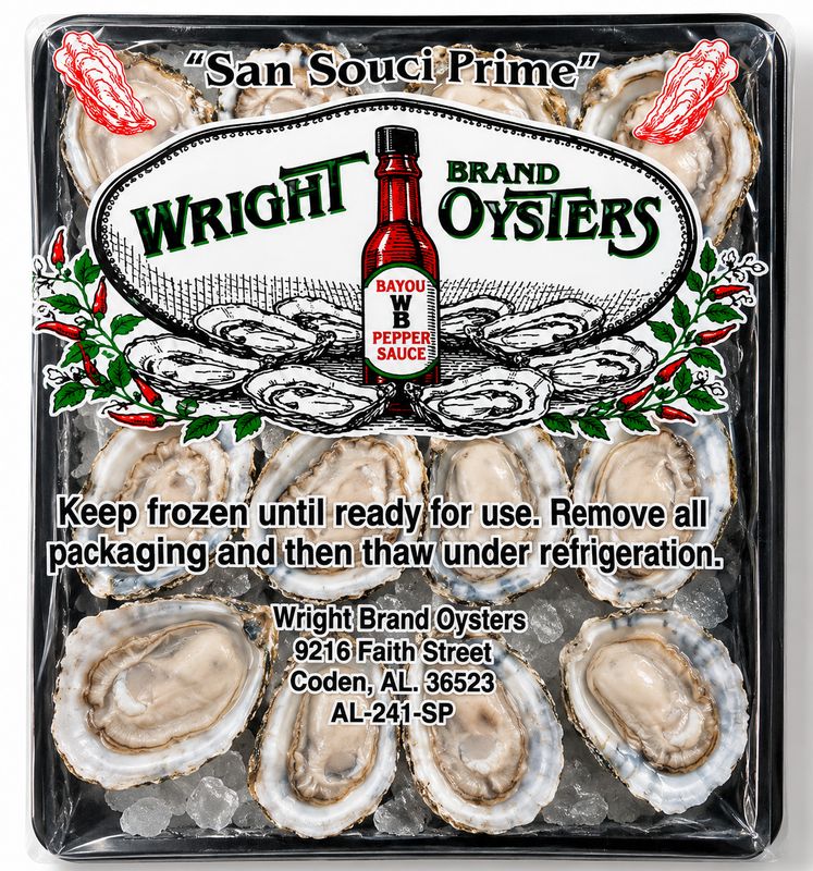 Wright Brand Oysters, dozen tray