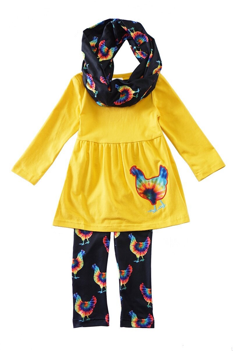 Tie dye rooster 3 pcs set