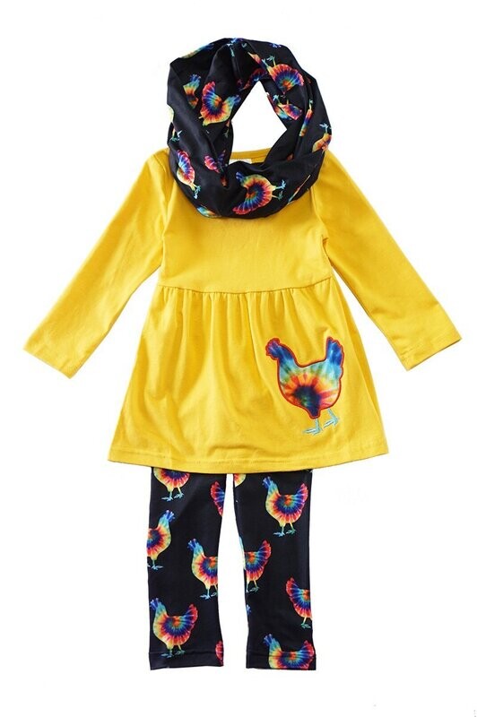 Tie dye rooster 3 pcs set