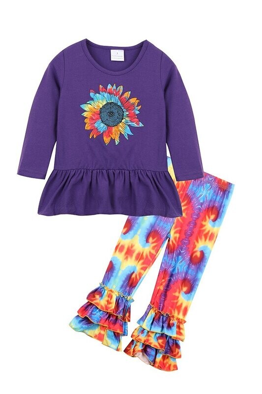 Sunflower Tie dye ruffle
