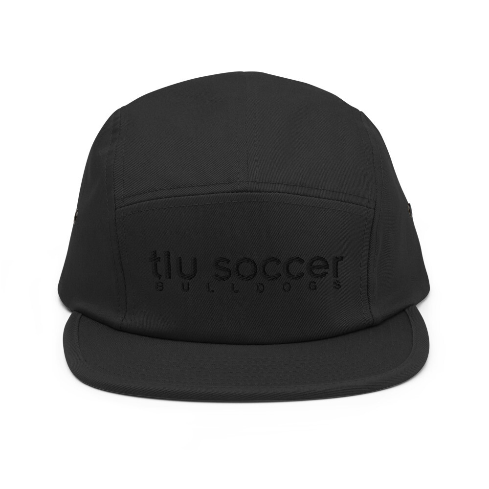 Five Panel Cap (Black Stitching), Color: Black