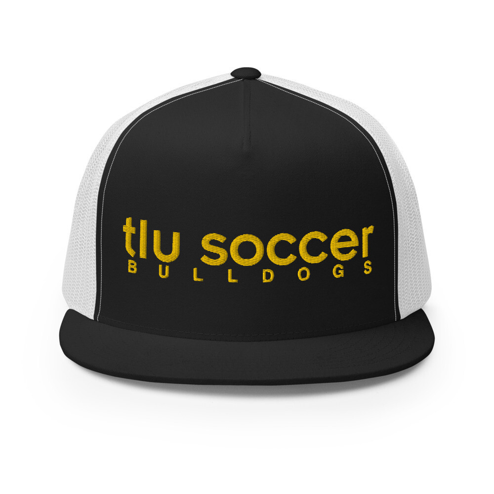 Trucker Cap (Gold Stitching), Color: Black/ White