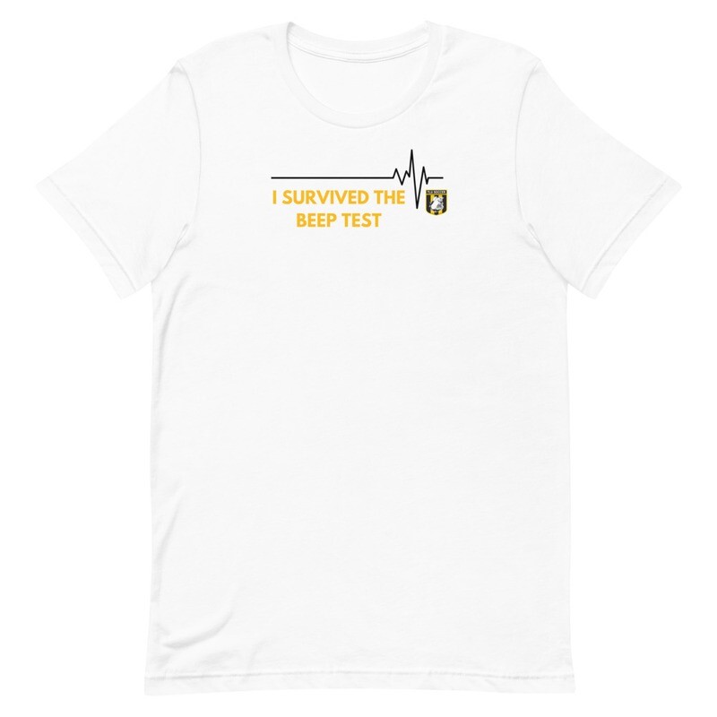 TLU MSOC I Survived the Beep Test Short-Sleeve Unisex T-Shirt (Bella+Canvas)