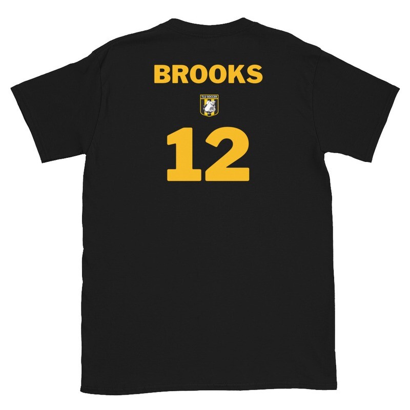 Number 12 Brooks Short-Sleeve Unisex T-Shirt, Color: Black, Size: S