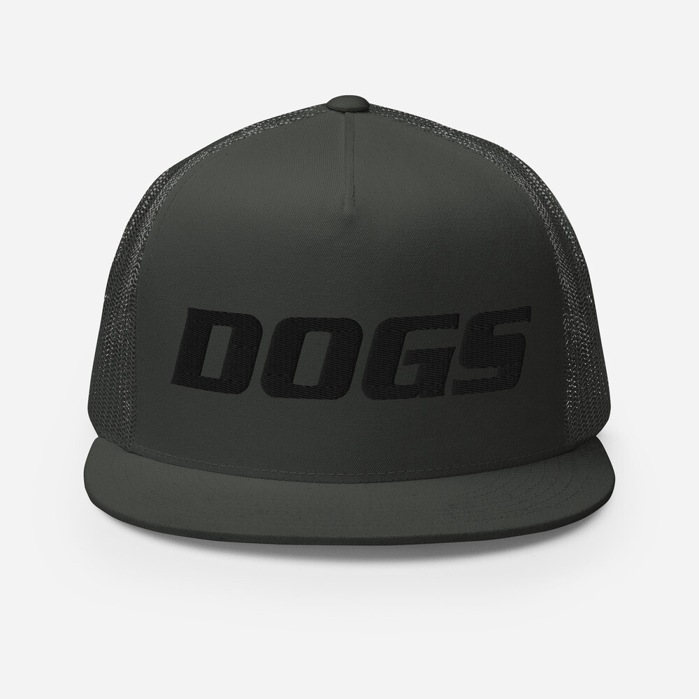 TLU Softball DOGS Black Trucker Cap, Color: Charcoal