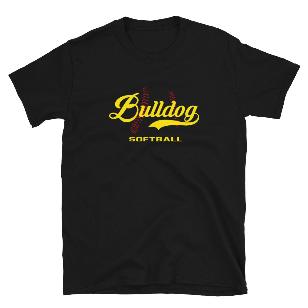 TLU Softball Red Seams Short-Sleeve Unisex T-Shirt, Color: Black, Size: S