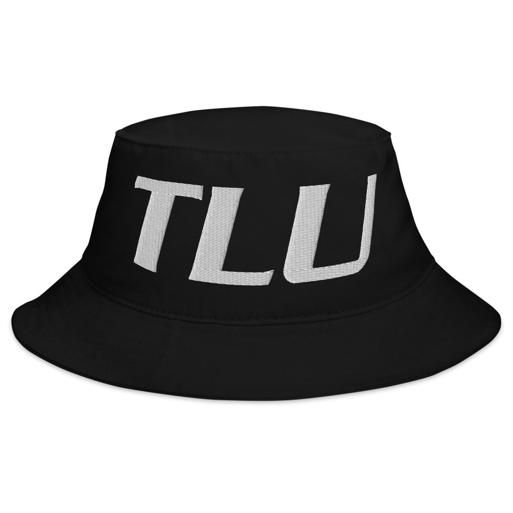 TLU Softball White Bucket Hat (Large Logo), Color: Black