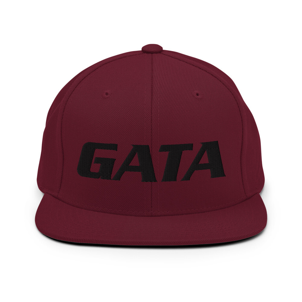 TLU Softball GATA Black Snapback Hat, Color: Maroon