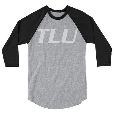 TLU Softball White 3/4 sleeve raglan shirt