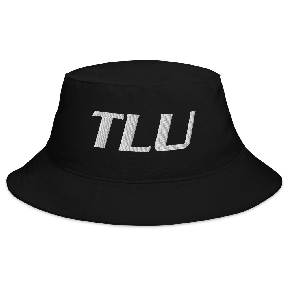 TLU Softball White Bucket Hat (Small Logo), Color: Black