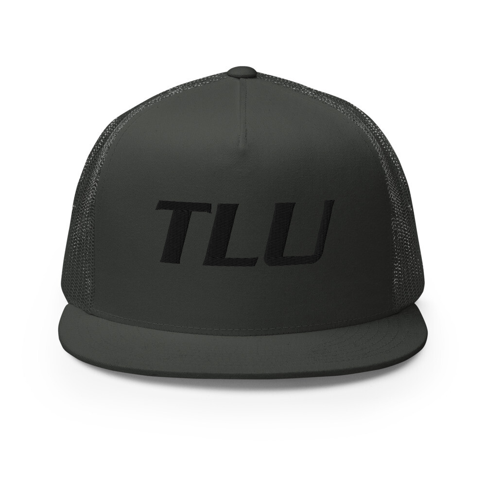 TLU Softball Black Trucker Cap (Small Logo), Color: Charcoal