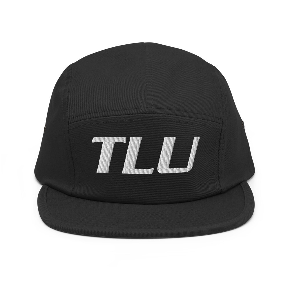 TLU Softball White Five Panel Cap (Small Logo), Color: Black