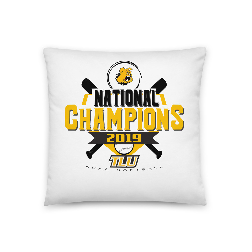 TLU Softball 2019 Championship Basic Pillow, Size: 18×18