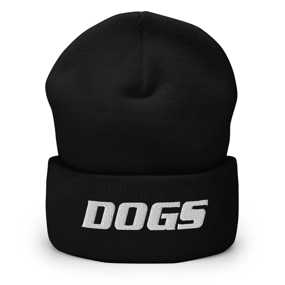 TLU Softball DOGS White Beanie, Color: Black