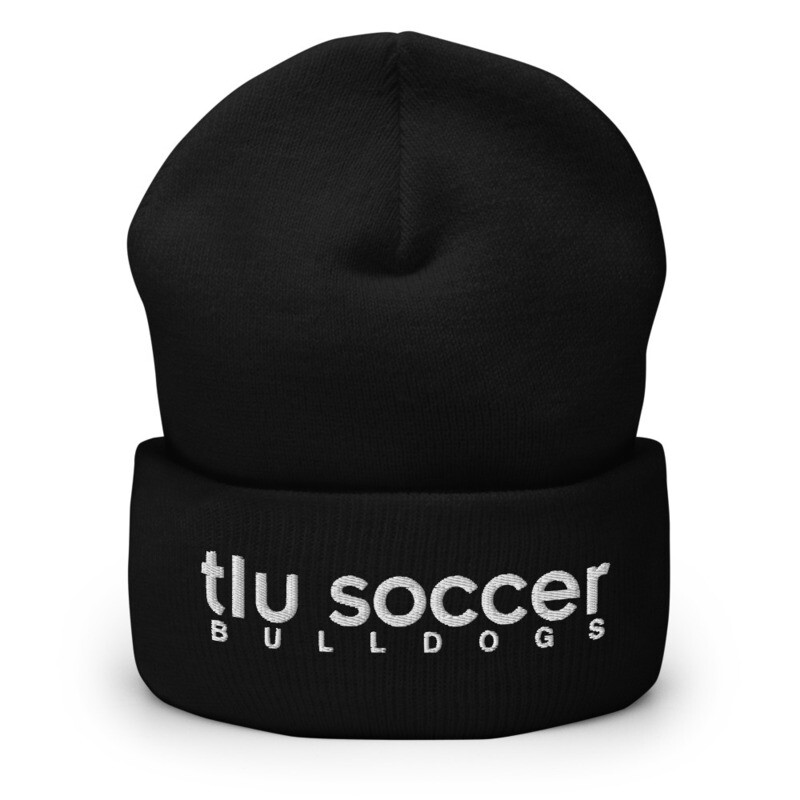 TLU Soccer White Beanie