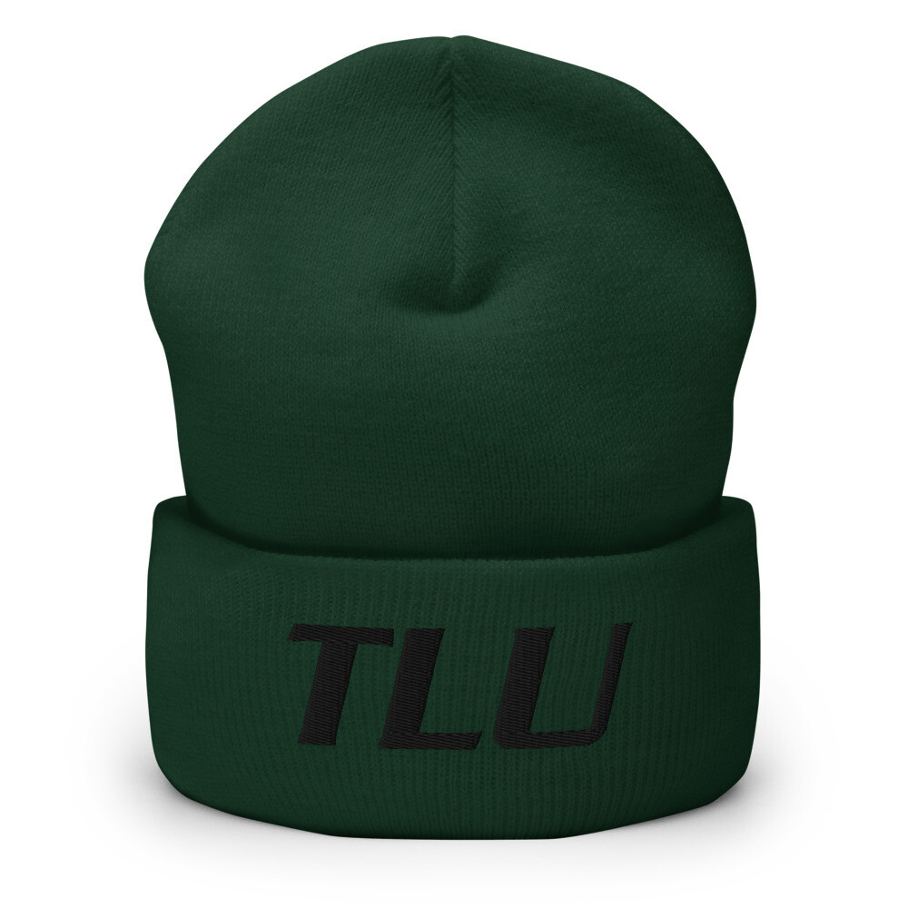 TLU Softball Black Beanie, Color: Spruce