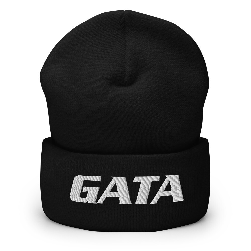 TLU Softball GATA White Beanie, Color: Black