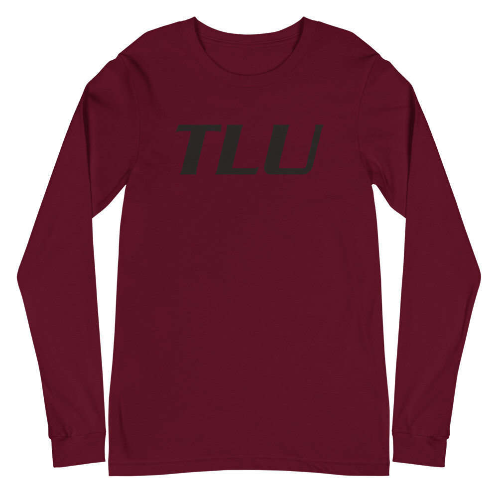 TLU Softball Black Unisex Long Sleeve Tee, Color: Maroon, Size: XS