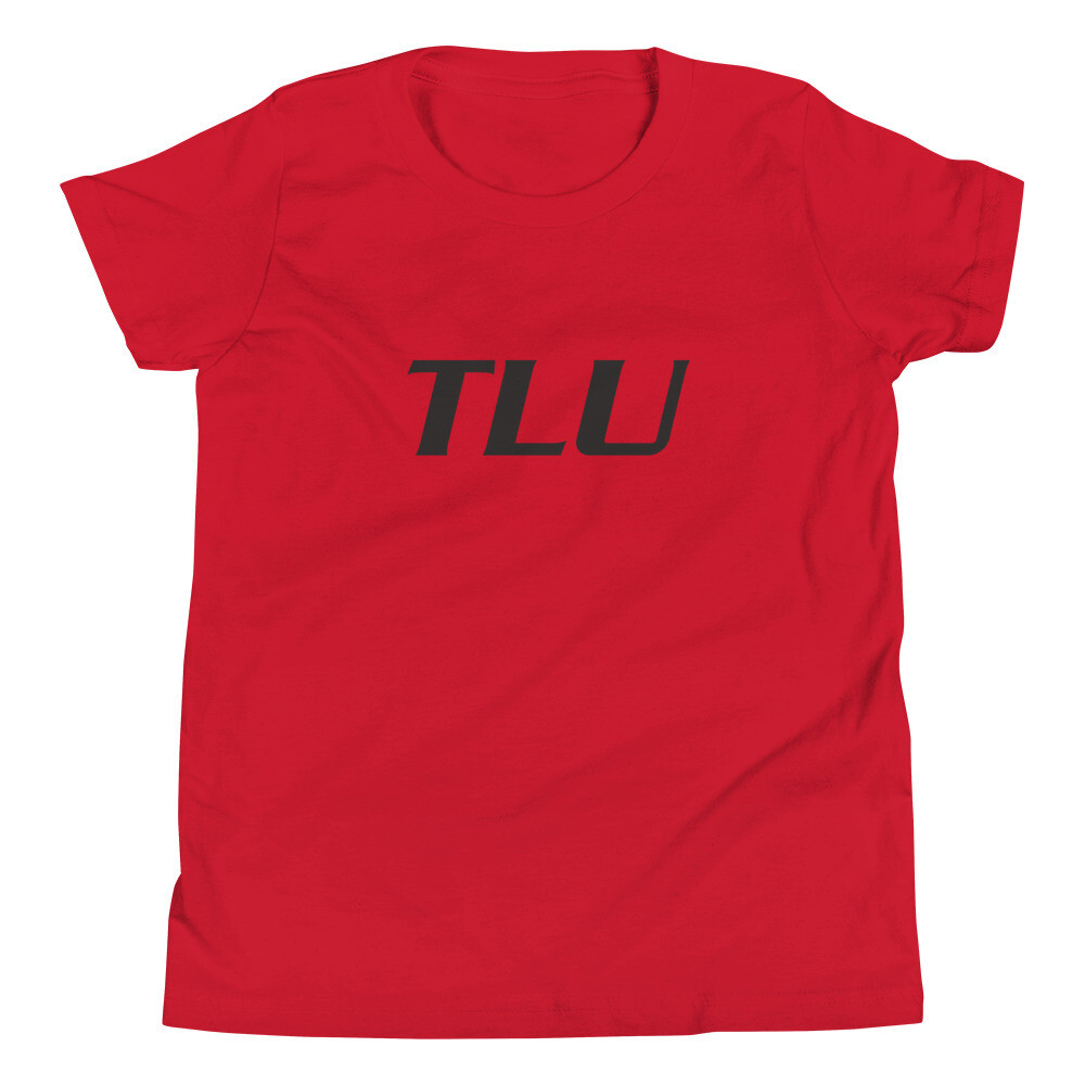 TLU Softball Black Youth Short Sleeve T-Shirt, Color: Red, Size: S