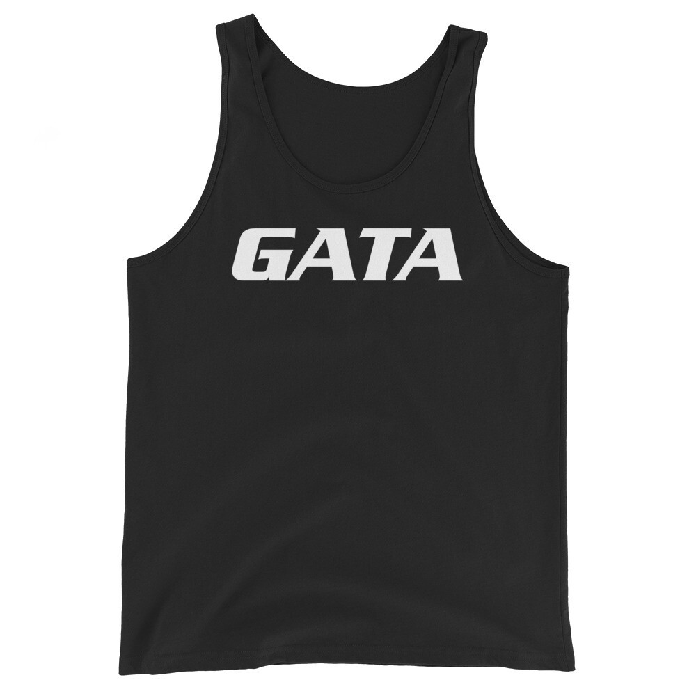 TLU Softball GATA White Unisex Tank Top, Color: Black, Size: XS